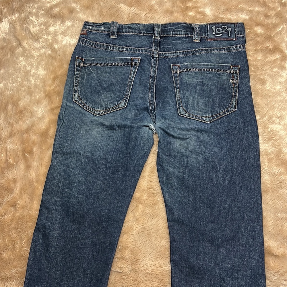 Vintage 1921 Classic Blue Denim Jeans 34/34 - Picture 3 of 16